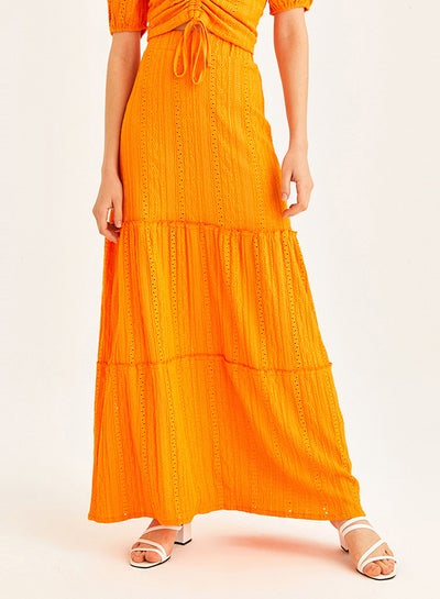 Buy Tiered Skirt Orange in Saudi Arabia