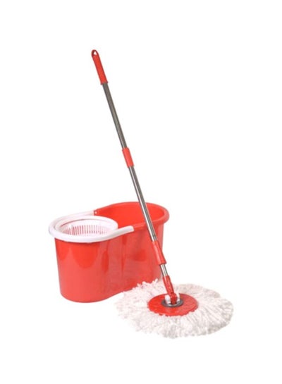 Buy Spin Majic Mop With Basket Set Red/White in Saudi Arabia