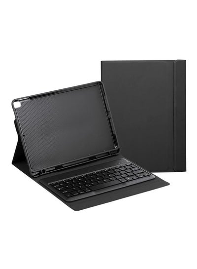 Buy Protective Case With Wireless Keyboard And Pencil Holder For Apple iPad 10.2-inch 7th (2019) Black in UAE