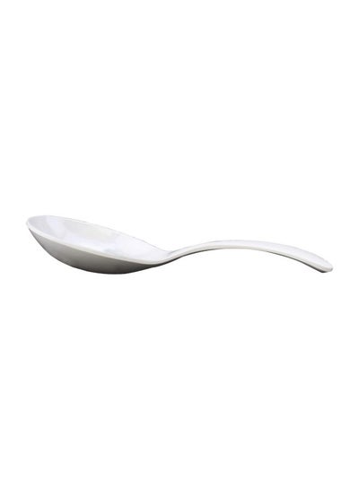 Buy Porcelain Round Serving Spoon White 25cm in UAE