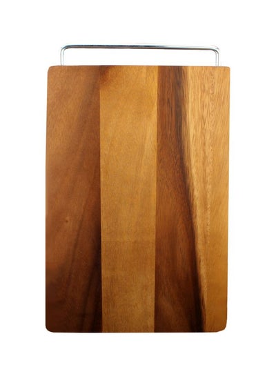 Buy Wooden Cutting Board Beige/Brown/Silver 14x9inch in UAE