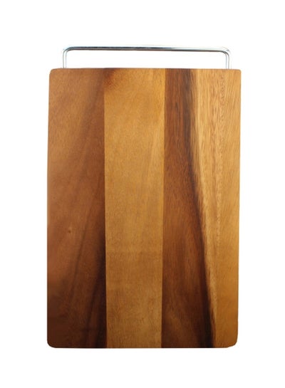 Buy Wooden Cutting Board Beige/Brown/Silver 16x10inch in UAE