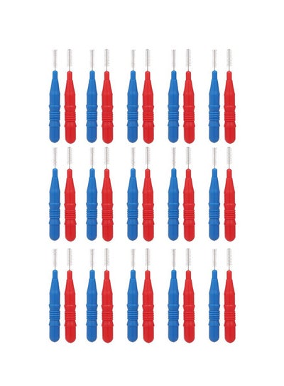 Buy 30-Piece Toothpick Interdental Brush Red/Blue in UAE