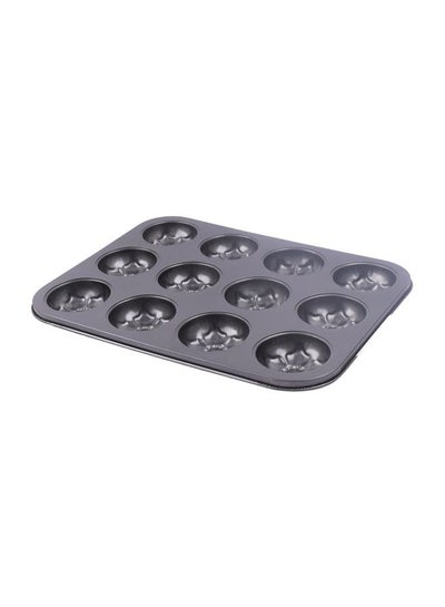 اشتري Non-Stick  Baking Cup Cake Mould أسود 35x26.5x3سنتيمتر في مصر