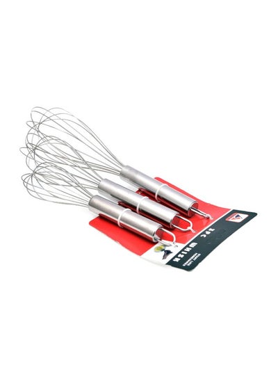 Buy 3-Piece Stainless Steel Whisk Silver in Saudi Arabia