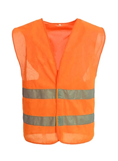 Buy High Visibility Reflective Safety Vest Orange/Silver M in Saudi Arabia