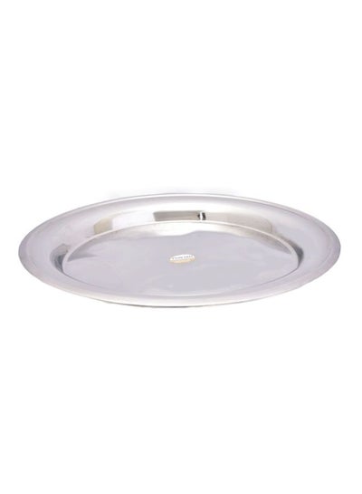 Buy Stainless Steel Round Tray Silver 50centimeter in Saudi Arabia