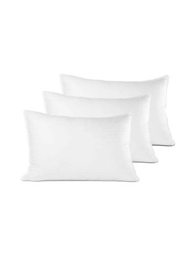 Buy 3- Piece Of Comfortable Strip Hotel Pillow Microfiber White 140x50centimeter in Saudi Arabia