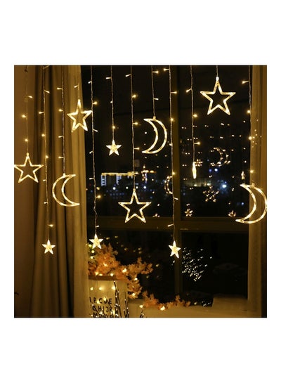 Buy Star And Moon Shaped Decorative Light Set Warm White 20cm in UAE