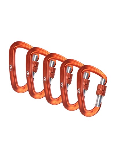 Buy 5-Piece Carabiner With Screw Lock Gate 11.00 x 5.00 x 10.00cm in UAE