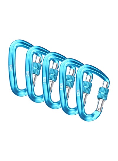 Buy 5-Piece Carabiner With Screw Lock Gate 11.00 x 5.00 x 10.00cm in UAE