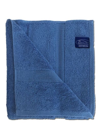 Buy Cotton Bath Towel Blue 50x100centimeter in Saudi Arabia