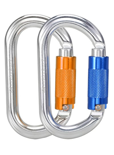 اشتري 2-Piece D-Ring Screw Locking Gate Carabiner Set في الامارات