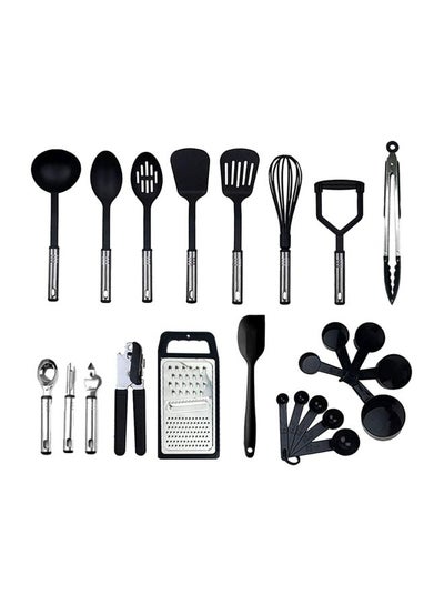 Buy 24-Piece Kitchen Tool Set Black/Silver 40x10x20centimeter in Saudi Arabia