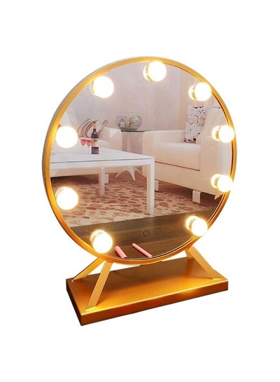 Buy LED Vanity Mirror Gold 47x40cm in UAE