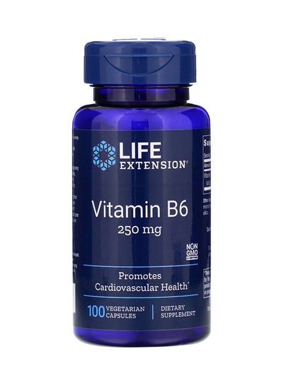 Buy Vitamin B6 250mg Dietary Supplement - 100 Capsules in Saudi Arabia