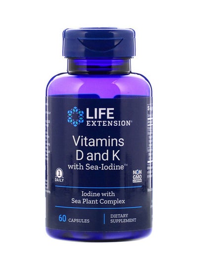 Buy Vitamins D And K With Sea-Iodine Dietary Supplement - 60 Capsules in UAE