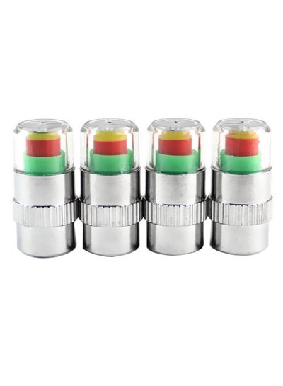 Buy 4-Piece Tyre Pressure Indicator Valve Cap Set in UAE