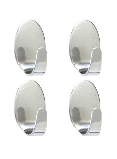 Buy 4-Piece Stainless Steel Midget Hook Set Silver in Saudi Arabia