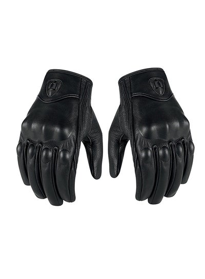 Buy Pair Of Genuine Leather Touch Screen Motorcycle Glove in Saudi Arabia