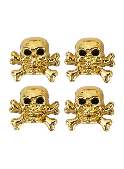 Buy 4-Piece Skull Head Shaped Car Tire Valve Cap in Saudi Arabia