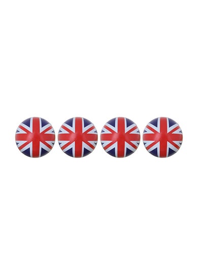 Buy 4-Piece UK Flag Pattern Ball Style Car Tire Valve Cap in UAE