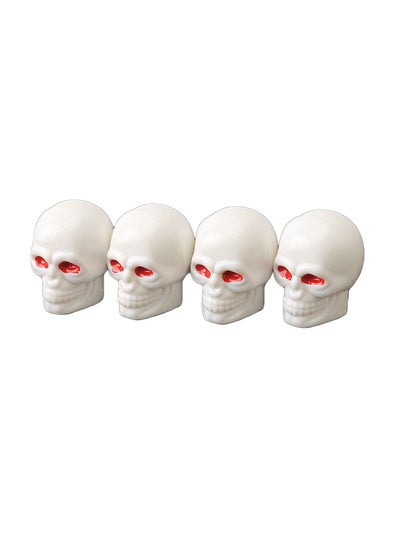 Buy 4-Piece Skull Shaped Gas Car Tire Valve Cap in UAE