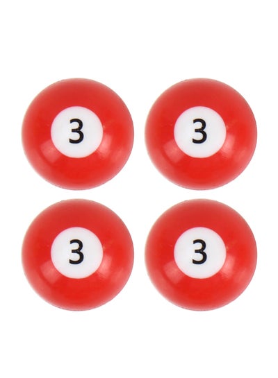 Buy 4-Piece Ball Number 3 Shaped Car Tire Valve Cap in Saudi Arabia