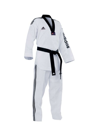 Buy Adi-Supermaster II Taekwondo Uniform - White/Black 170cm in UAE