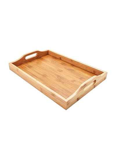 Buy Wooden Serving Tray Light Brown 16.7x12.4x3inch in Saudi Arabia