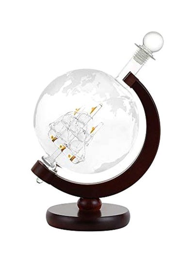 Buy Globe Designed Whiskey Decanter Clear/Brown in UAE