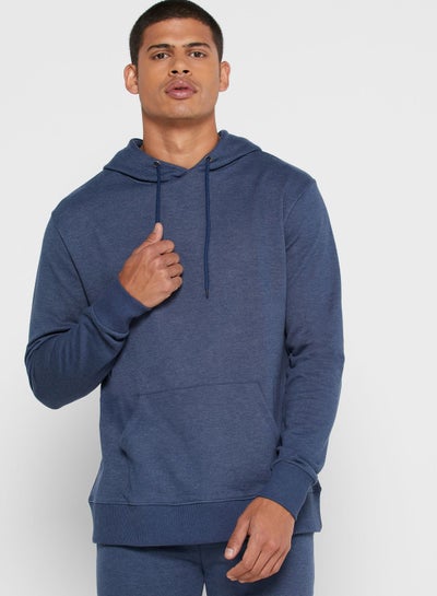 Buy Classic Design Long Sleeve Hoodie Navy in UAE