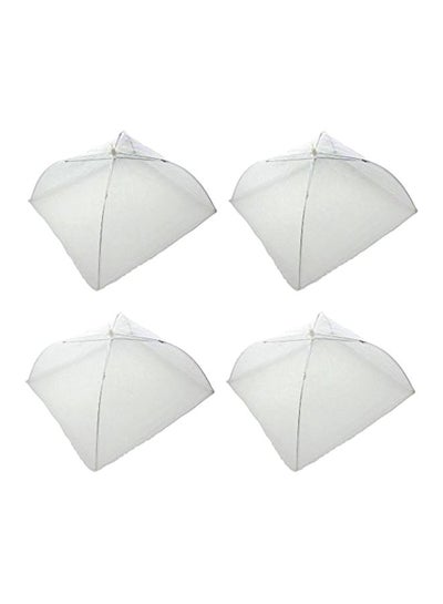 Buy 4-Piece Pop-up Mesh Food Cover Tent Set White 17x11x17inch in Saudi Arabia