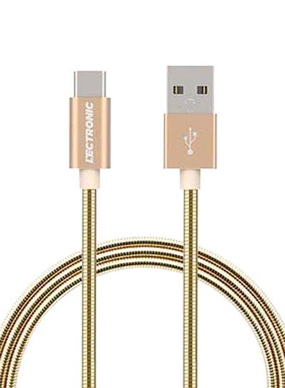 Buy Type A To Type C Metal Charging Cable Gold in Saudi Arabia