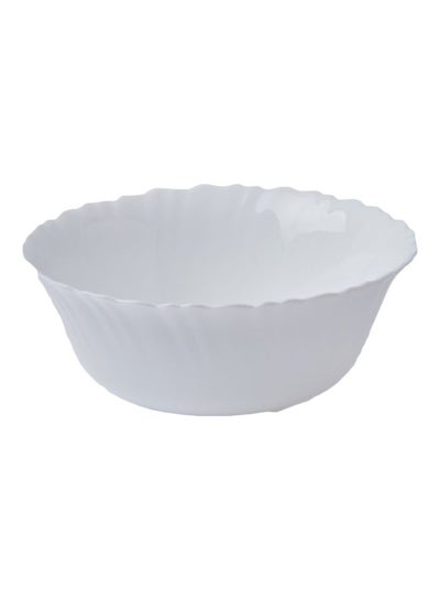 Buy Glass Serving Bowl White 18centimeter in UAE