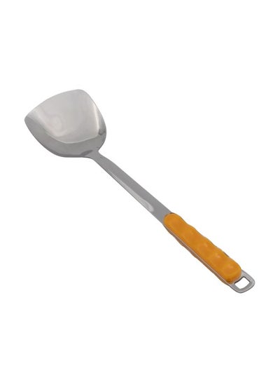 Buy Stainless Steel Cooking Spoon Silver/Yellow 36.5x9.5x2cm in Saudi Arabia