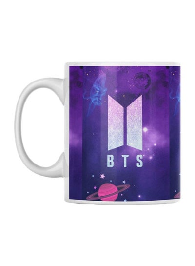 Buy BTS Word Printed Mug White/Purple 350ml in Egypt