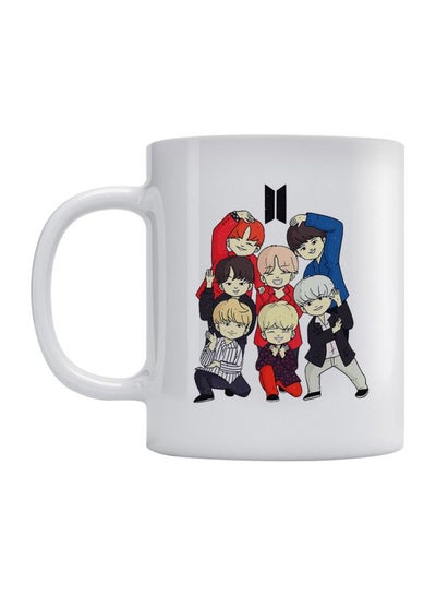 Buy BTS Squad Anime Printed Mug White/Blue/Red 350ml in Egypt