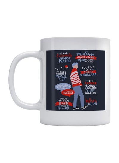 Buy Suga BTS Squad Printed Ceramic Mug White/Blue/Red 350ml in UAE