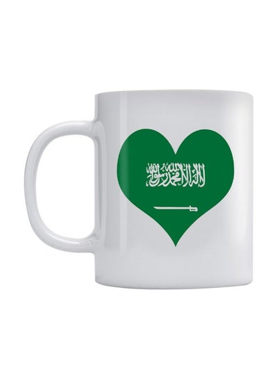 Buy Saudi Arabia Lover Printed Mug White/Green 350ml in Saudi Arabia