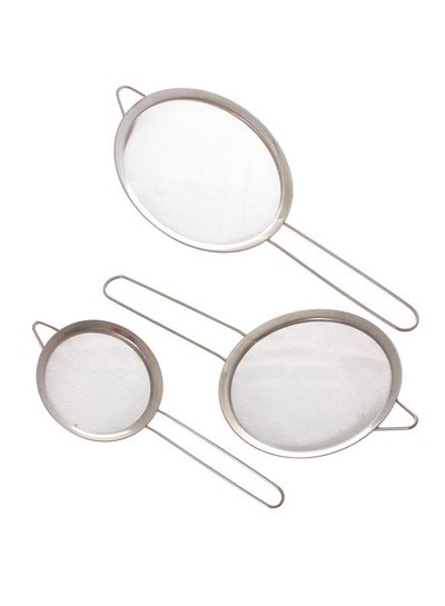 Buy 3-Piece Oil Strainer Set Silver in Saudi Arabia