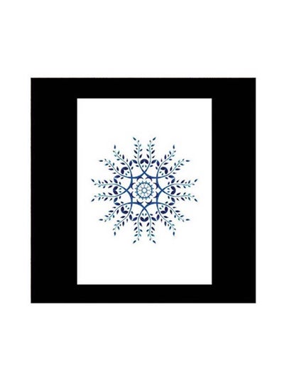 Buy Wall Art Painting With Frame Black/White/Blue 30x30cm in Saudi Arabia