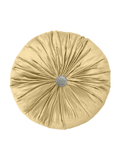 اشتري Velvet Round Decorative Cushion Beige 40x40centimeter في السعودية