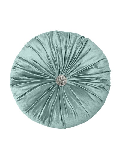 اشتري Velvet Round Decorative Cushion Turquoise 40x40centimeter في السعودية