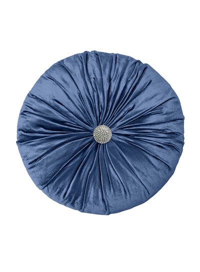 اشتري Velvet Round Decorative Cushion Blue 40x40centimeter في السعودية