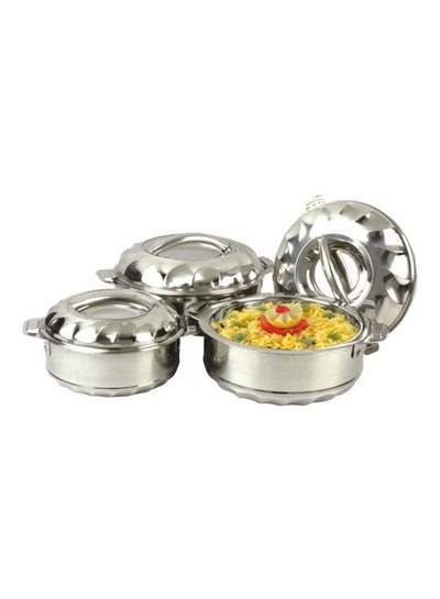 Buy 6-Piece Stainless Steel Casserole With Lid Set Silver in UAE
