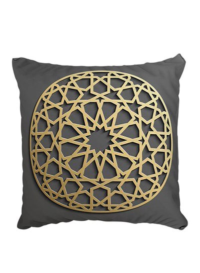 Buy Decorative Printed Pillow Cover polyester Black/Gold in Egypt