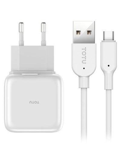 Buy Pure Series Dual USB Wall Charger With Type-C Cable White in Egypt