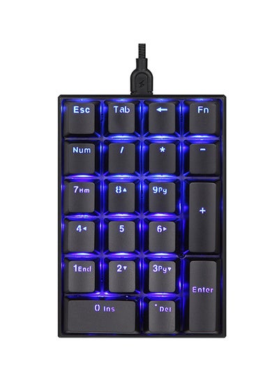 Buy 21-Key USB Wired Numeric Mechanical Backlight Keyboard Black in Saudi Arabia