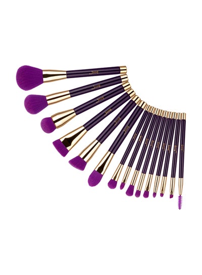 Buy 15-Piece Cosmetic Brush Set Purple in Egypt